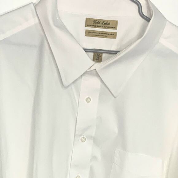 Roundtree & York Gold Label Dress Shirt Button Up 22/35 Big White 80s Non Iron - Picture 4 of 9